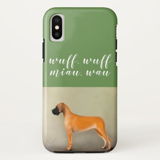 Fawn Great Dane mit Text Case-Mate iPhone Hülle (Rückseite)