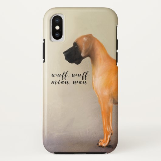 Fawn Great Dane mit Text Case-Mate iPhone Hülle (Rückseite)