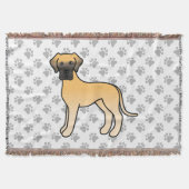 Fawn Great Dane Niedlich Cartoon Dog Decke (Vorderseite)