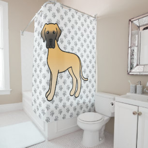 Fawn Great Dane Niedlich Cartoon Dog Duschvorhang