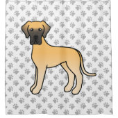 Fawn Great Dane Niedlich Cartoon Dog Duschvorhang (Vorderseite)