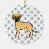 Fawn Great Dane Niedlich Cartoon Dog Keramik Ornament (Vorne)
