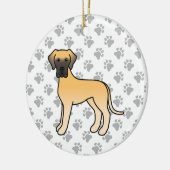Fawn Great Dane Niedlich Cartoon Dog Keramik Ornament (Links)