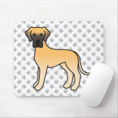 Fawn Great Dane Niedlich Cartoon Dog Mousepad (Mit Mouse)