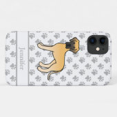 Fawn Great Dane Niedlich Cartoon Dog & Name Case-Mate iPhone Hülle (Rückseite (Horizontal))