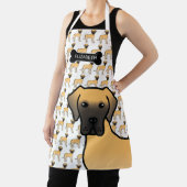 Fawn Great Dane Niedlich Cartoon Dog & Name Schürze (InSitu)