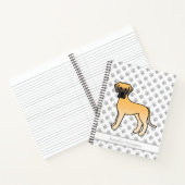 Fawn Great Dane Niedlich Cartoon Dog & Text Notizblock (Innenseite)
