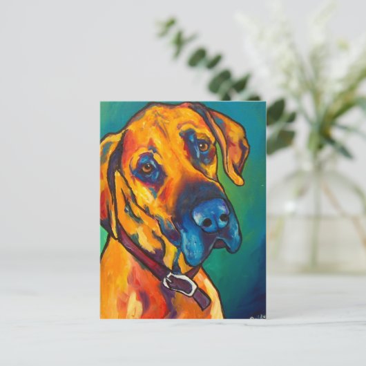 Fawn Great Dane Postkarte (Stehend Vorderseite)