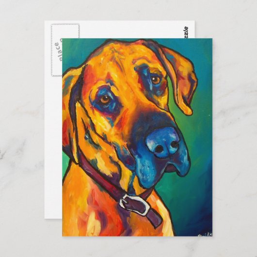 Fawn Great Dane Postkarte (Vorne/Hinten)