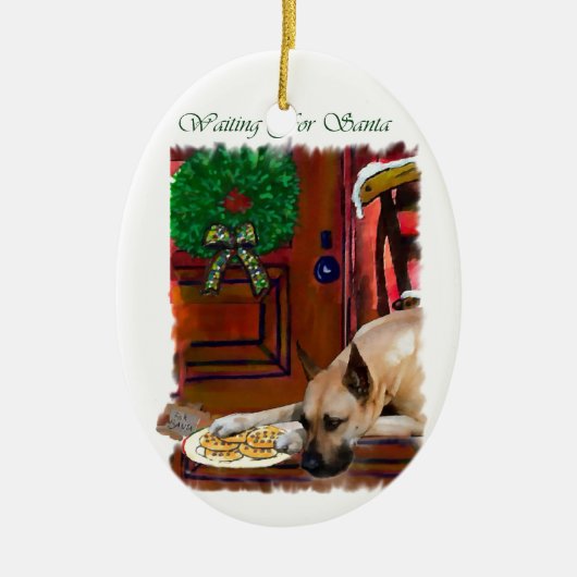 Fawn Great Dane Weihnachten Keramik Ornament (Vorne)