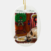 Fawn Great Dane Weihnachten Keramik Ornament (Hinten)