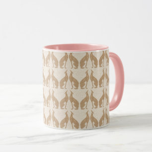 Fawn Greyhound in Art Deco Design Tasse