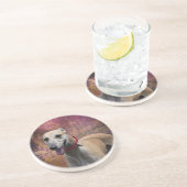 Fawn Greyhound Sandstone Untersetzer (Seite)