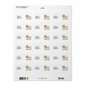 Fawn Havanese Niedlich Cartoon Dog & Custom Text Adressaufkleber (Vorne)