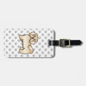 Fawn Havanese Niedlich Cartoon Dog & Custom Text Gepäckanhänger (Vorderseite horizontal)