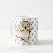 Fawn Havanese Niedlich Cartoon Dog Illustration Kaffeetasse (Vorderseite Links)
