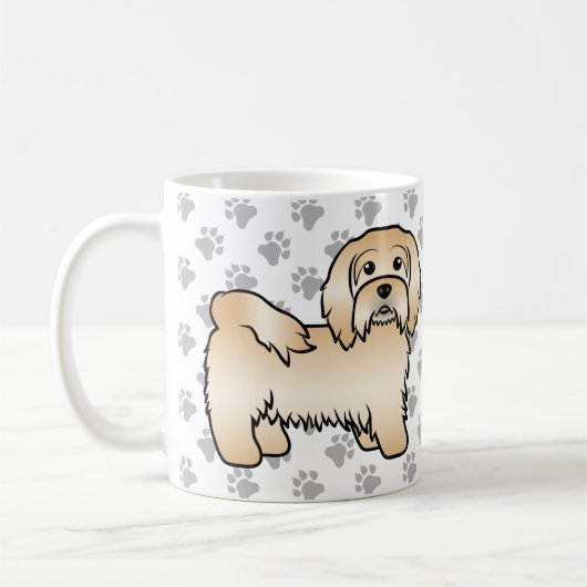 Fawn Havanese Niedlich Cartoon Dog Illustration Kaffeetasse (Links)