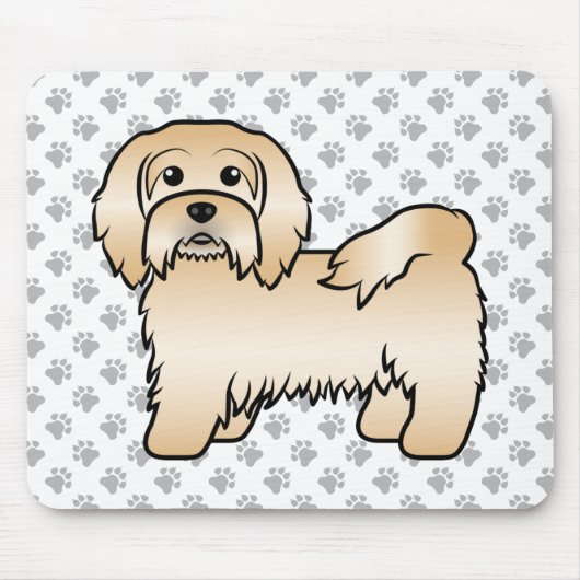 Fawn Havanese Niedlich Cartoon Dog Illustration Mousepad (Vorne)