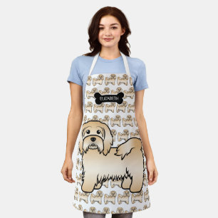 Fawn Havanese Niedlich Cartoon Dog Illustration &  Schürze