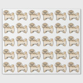 Fawn Havanese Niedlich Cartoon Dog Muster Geschenkpapier (Flach)