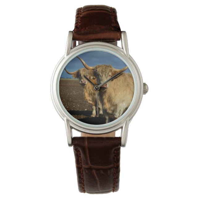 Fawn Highland Kühe, Armbanduhr (Vorderseite)