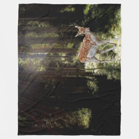 FAWN im TIEFEN WALD Fleecedecke (Vorderseite)
