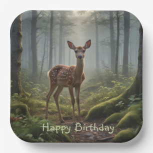 Fawn in Forest Pappteller