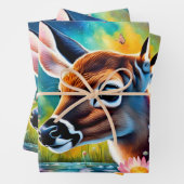 Fawn in Meadow Pond Geschenkpapier Set (Beispiel)