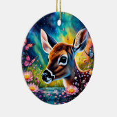 Fawn in Meadow Pond Keramik Ornament (Rechts)