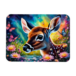 Fawn in Meadow Pond Magnet