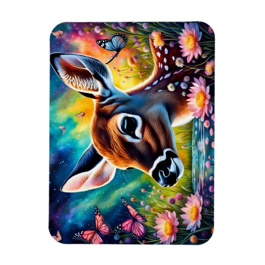 Fawn in Meadow Pond Magnet (Vertikal)