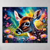 Fawn in Meadow Pond Poster (Vorne)