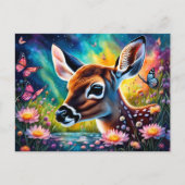 Fawn in Meadow Pond Postkarte (Vorderseite)