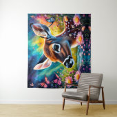 Fawn in Meadow Pond Wandteppich (Beispiel)