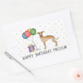 Fawn Italian Greyhound Niedlich Dog - Happy Birthd Rechteckiger Aufkleber (Umschlag)