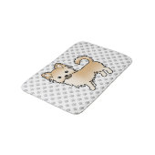 Fawn Long Coat Chihuahua Cartoon Dog & Paws Badematte (Schrägansicht)