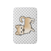 Fawn Long Coat Chihuahua Cartoon Dog & Paws Badematte (Vorderseite Vertikal)