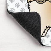 Fawn Long Coat Chihuahua Cartoon Dog & Paws Mousepad (Ecke)
