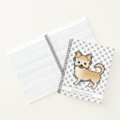 Fawn Long Coat Chihuahua Dog & Custom Text Notizblock (Innenseite)