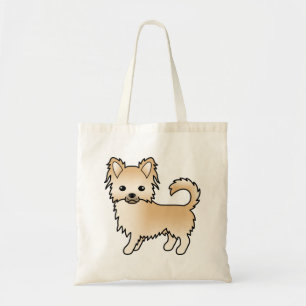 Fawn Long Coat Chihuahua Niedlich Cartoon Dog Tragetasche