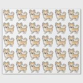 Fawn Long Coat Chihuahua Niedlich Dog Muster Geschenkpapier (Flach)