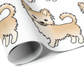 Fawn Long Coat Chihuahua Niedlich Dog Muster Geschenkpapier (Rolleneckpunkt)