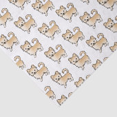 Fawn Long Coat Chihuahua Niedlich Dog Muster Seidenpapier (Ausschnitt)
