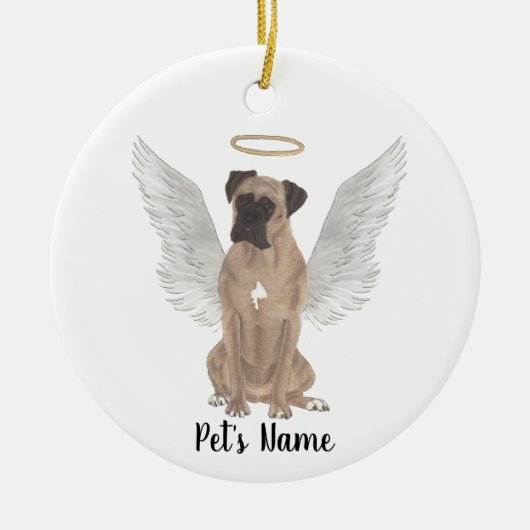 Fawn Masked Boxer Beileid Memorial Keramik Ornament (Vorne)