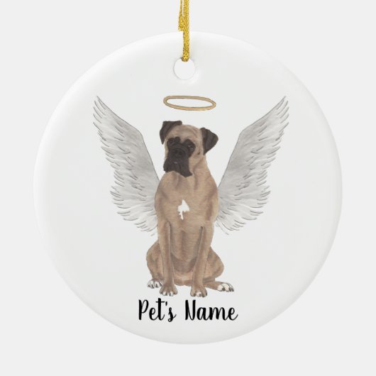 Fawn Masked Boxer Beileid Memorial Keramik Ornament (Hinten)