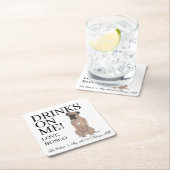 Fawn Masked Boxer Wedding Rechteckiger Pappuntersetzer (Vor Ort)