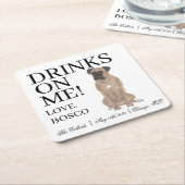 Fawn Masked Boxer Wedding Rechteckiger Pappuntersetzer (angewinkelt)