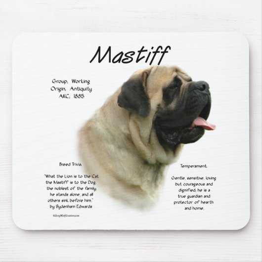 Fawn Mastiff History Mousepad (Vorne)