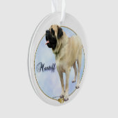 Fawn Mastiff Portrait Schlüsselanhänger Ornament (Vorderseite)