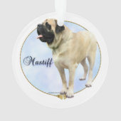 Fawn Mastiff Portrait Schlüsselanhänger Ornament (Rückseite)